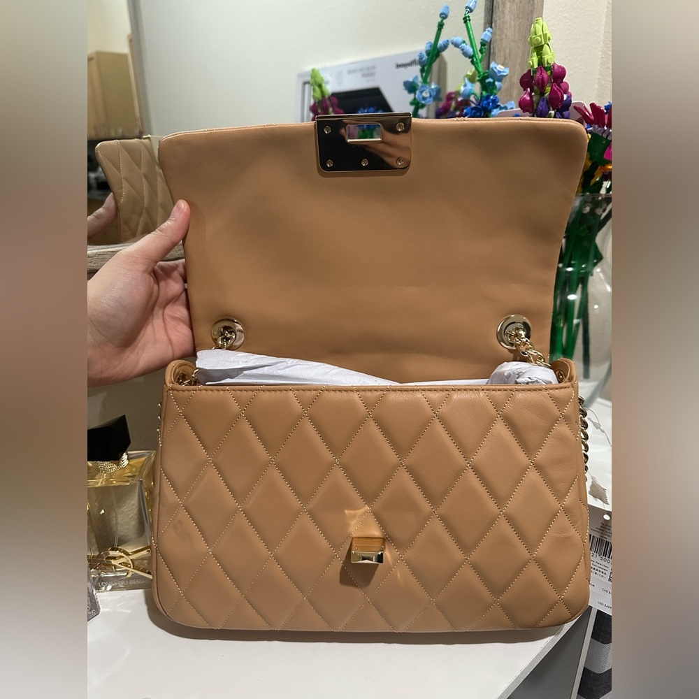Kate Spade Tan and Gold Quilted Shoulder Bag - Picture 5 of 8